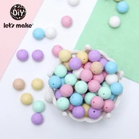 lets make silicone teether multi faceted beads 100pcs 15mm diy teething necklace teething beads pacifier clip made baby teether