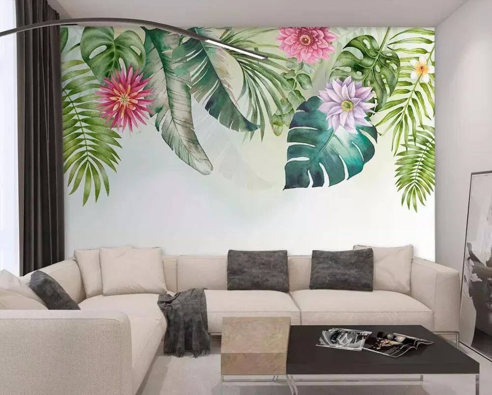 Пользовательские обои CJSIR в скандинавском стиле простые свежие зеленые листья