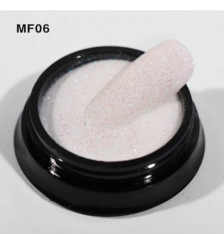 MF06 1 коробка звездный свет черная марля порошок сахар блеск ногтей пыль лазер градиент ногтей пигмент с голографическим эффектом Блеск ногтей украшения - Цвет: MF06