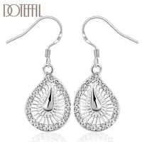 doteffil 925 sterling silver hollow water dropraindrop shape earrings charm women jewelry fashion wedding engagement party gift