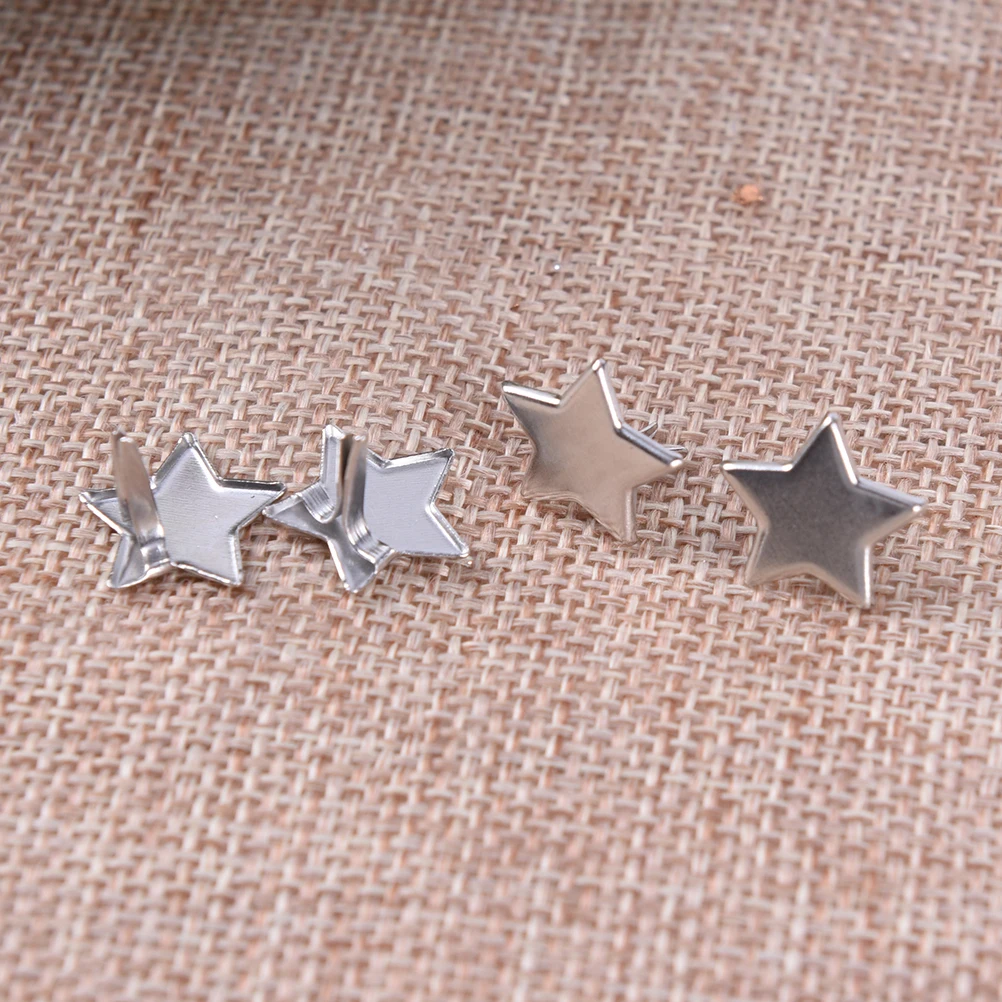 

High quality 20Pcs Sliver Star Shape Metal Brads Decoration Embellishments Scrapbooking Brads SD&HI