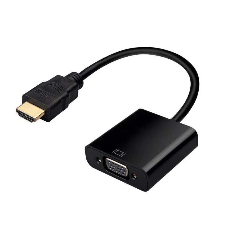 Upgraded Version HDMI 1080P to VGA Cable Adapter Converter for PC Laptop Power-Free Raspberry Pi - Black |