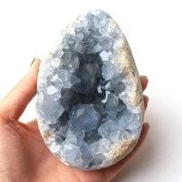 1pc 30 200g madagascar natural celestite crystal druzy cluster sky blue geode mineral specimen home decor