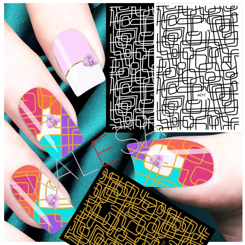

Nail Art Stickers Manicure Design Decoration Flowers Black White Stickers for Nail Decoration Back Glue Nails Art Decals