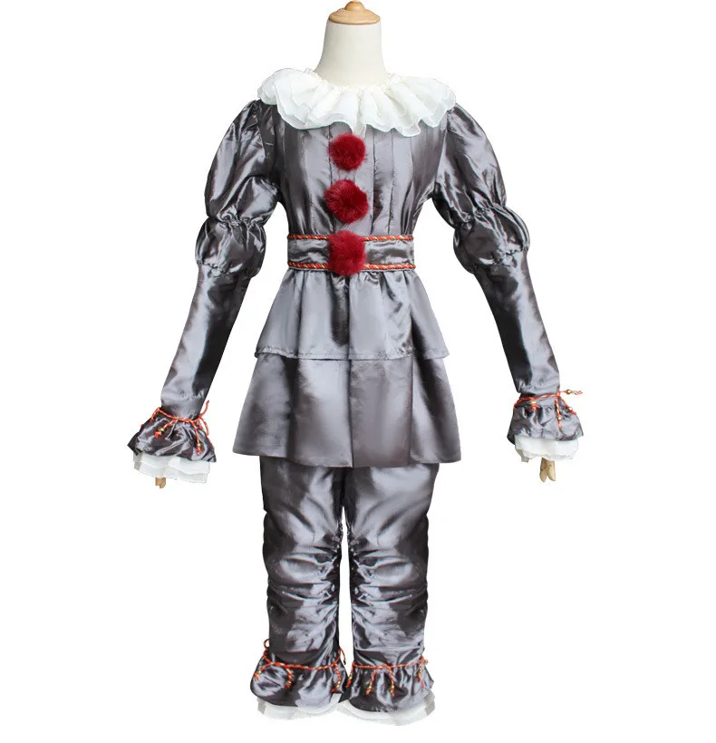 Фильм Стивен Кинг это костюм Pennywise наряд костюм для косплея взрослых мужчин женщин маскарадный костюм клоун на Хэллоуин костюм - Цвет: Серый
