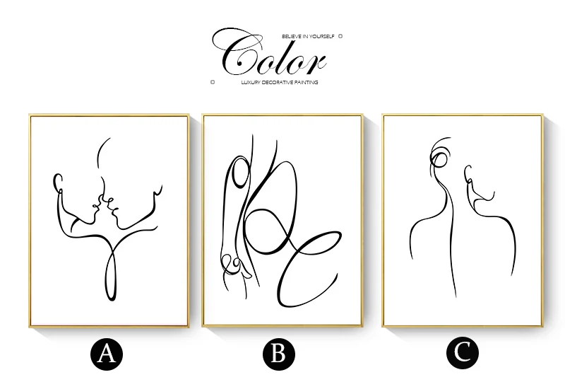 

Black & White Abstract Sexy Woman Body Line Nordic Print Poster Wall Art Canvas Painting Wall Picture For Living Room Home Decor