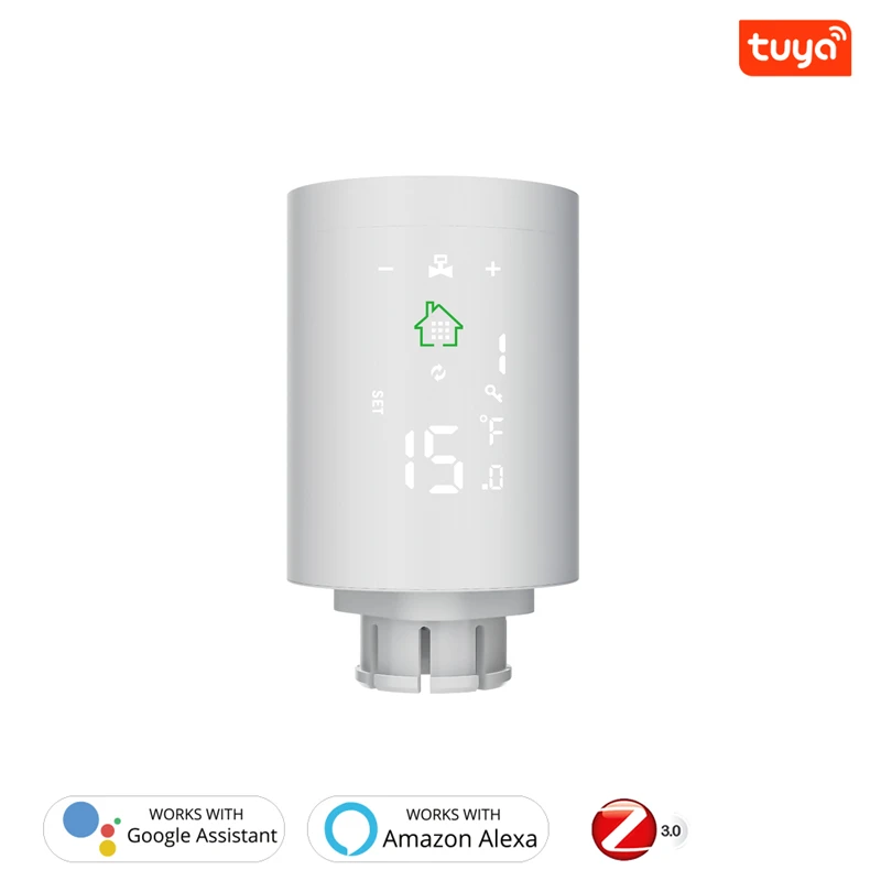 

Умный привод радиатора Tuya ZigBee3.0, программируемый термостатический клапан радиатора, регулятор температуры, голосовое управление через Alexa