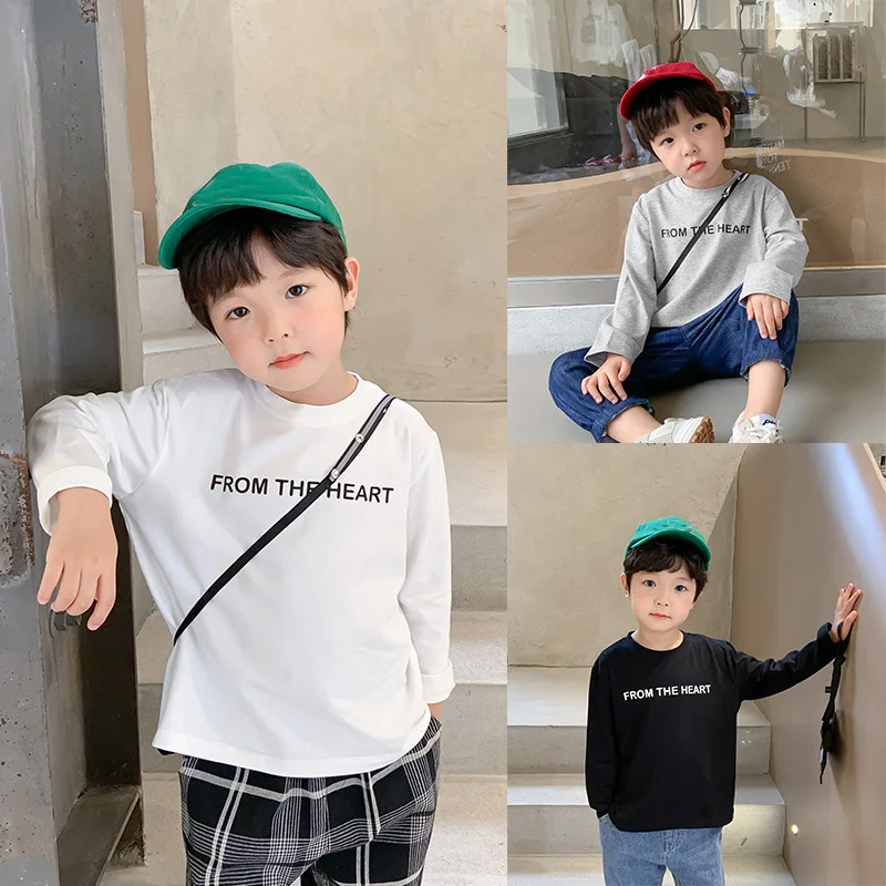 

Baby Boys Long Sleeve T-Shirts New Children's Kids Tops Clothes Casual Letter Cotton T-shirts Boy Clothing BB172