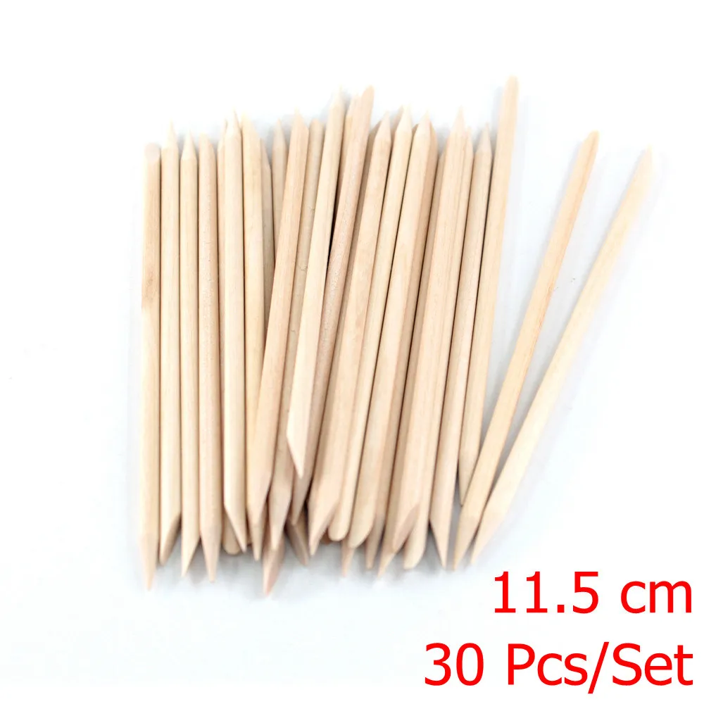 10/30/50 Pcs Orange Wood Sticks For Cuticle Pusher Nail Art Cuticle Remove Tool Double-end For Nails Manicure Pedicure Tools