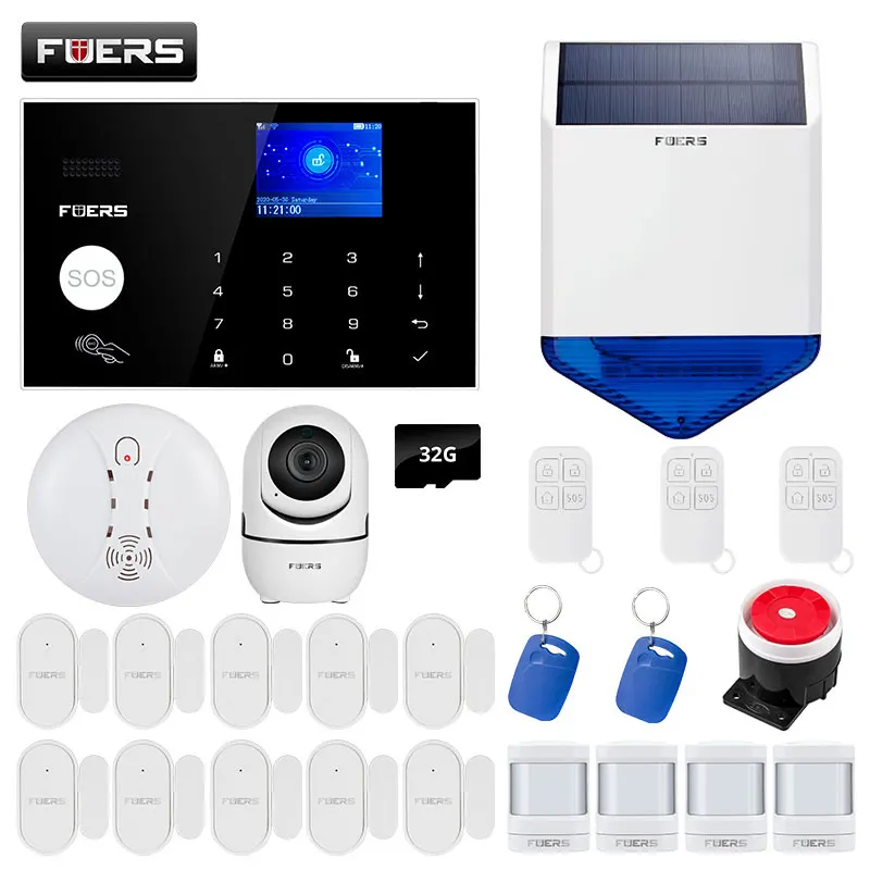 FUERS Новое поступление 4G GSM WIFI система сигнализации 2 4 дюймов полный сенсорный