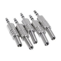 5 pcs %e2%80%8bnickel plating 3 5mm 3 poles stereo jack plug cable solder adapter