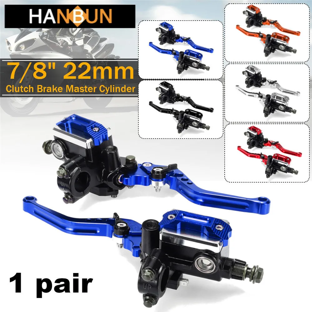 

22mm 7/8 Motorcycle Master Cylinder Levers Hydraulic Brake Pump Clutch Handles Handlebar Lever Reservoir Set For HONDA Yamah