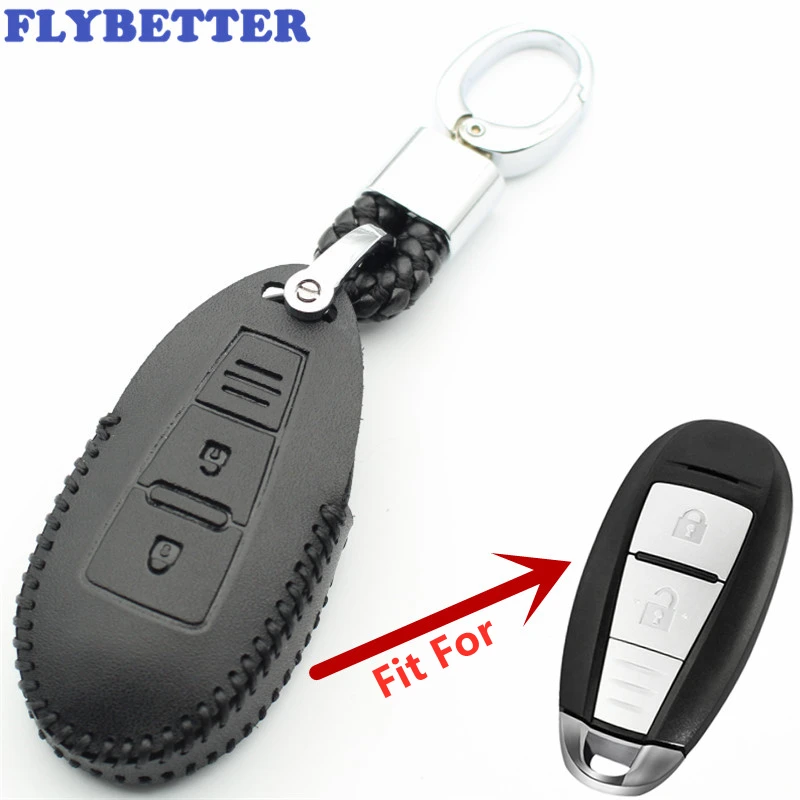 Чехол FLYBETTER из натуральной кожи с 2 кнопками и умным Дистанционным Ключом для Suzuki