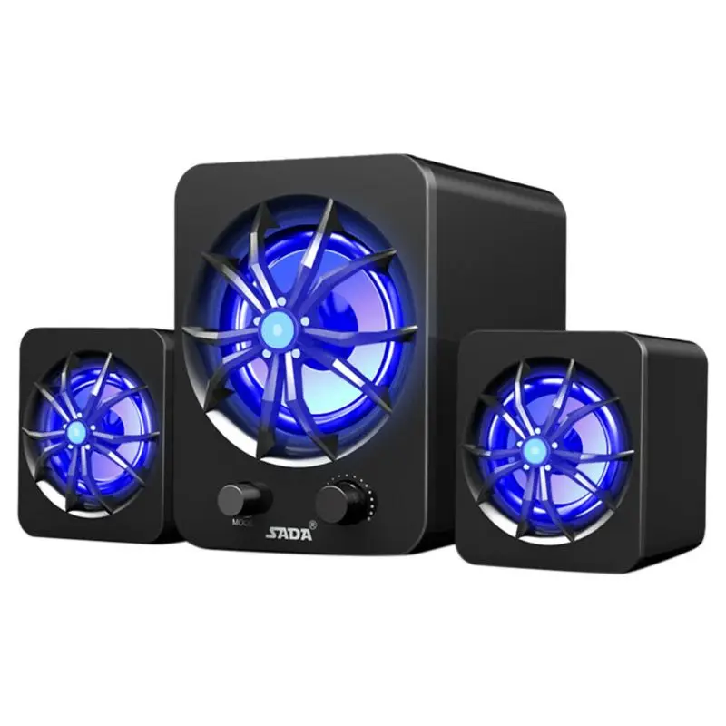 3 шт./компл. USB Проводная компьютерная Динамик Красочный светодиодный бас стерео