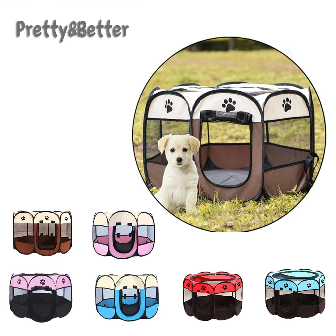 

Outdoor Big Dogs House Portable Folding Pet Tent Dog House Octagonal Cage for Cat Tent Playpen Puppy Kennel House for Large Dog