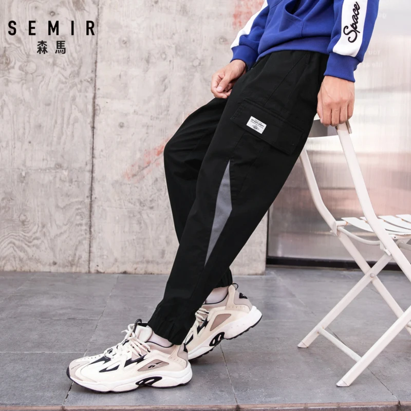 Брюки SEMIR ulzzang мужские зимние комбинезон Брендовые повседневные штаны брюки с