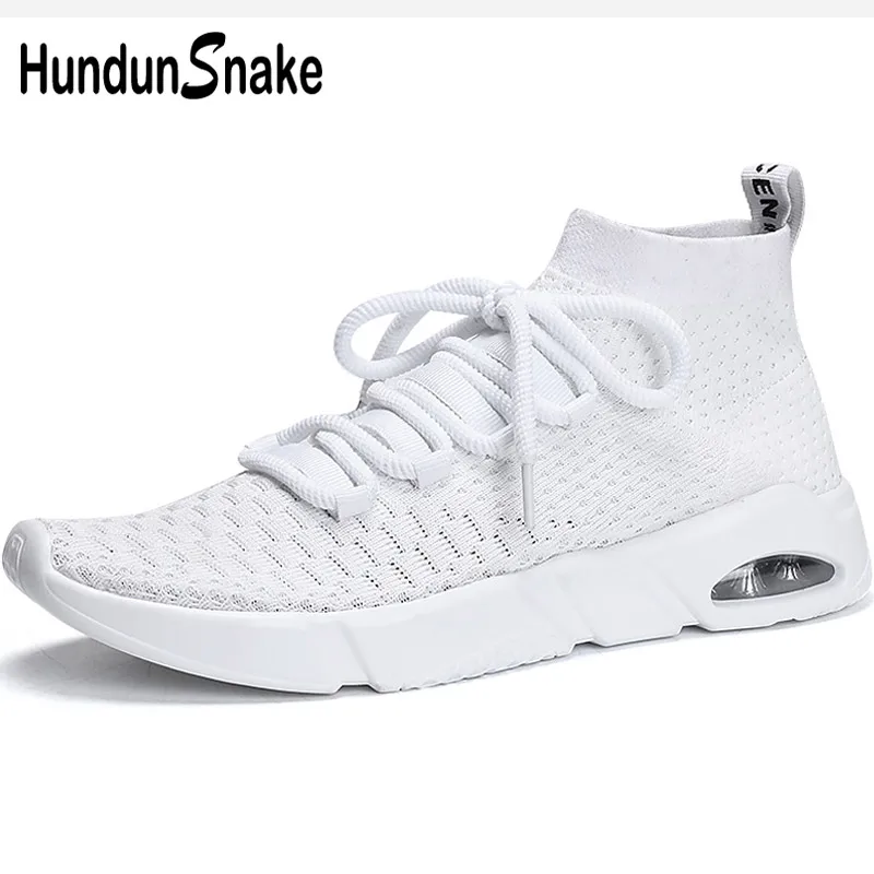 

Hundunsnake High Top Running Socks Sneakers Men Air Cushion Running Shoes Men's White Knit Sports Shoes Man Sport Shoes Gym T655