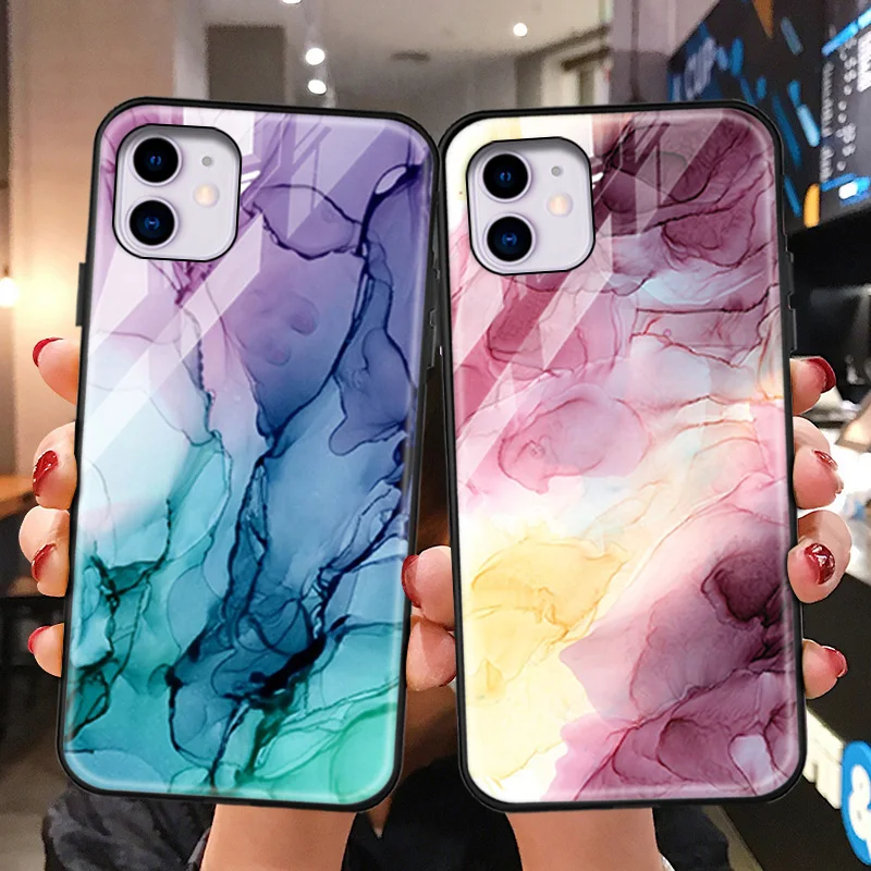 Чехол для телефона iphone 11 12 Pro Max чехол Mini X XR XS 8 7 6 6s plus твердая мраморная задняя
