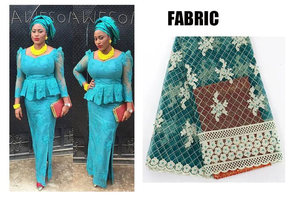 2 Pcs Set Fashion African Lace Dresses for Women Bazin Riche Africa Style Traditional Long Sleeve Skirt WY2438 | Тематическая