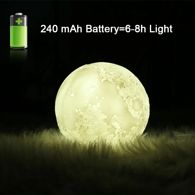 3D Moon Air Humidifier 880ML LED Night Light USB Rechargeable Home Essential Oil Aroma Diffuser Cool Mist Maker Purifier | Бытовая