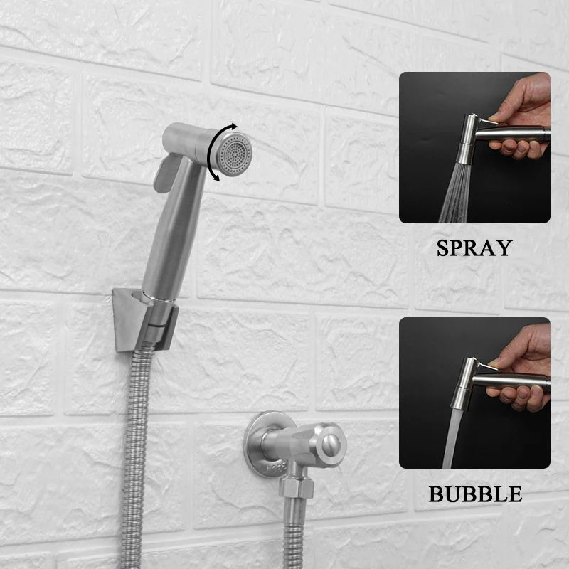 Набор для душа из нержавеющей стали с матовой ручкой смеситель биде двойным