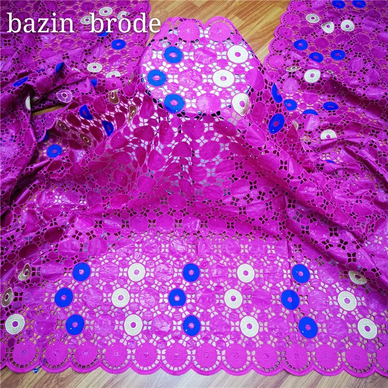 Модная африканская одежда хлопчатобумажная ткань 2020 Bazin Riche Guinea Brocade новое белое