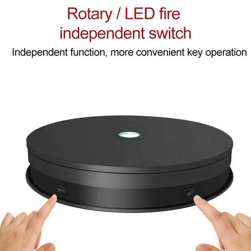 

360 Degree Rotating LED Jewelry Photo Shooting Station Silent Model-display Turntable Live Electric Photography Luminous O0Y3