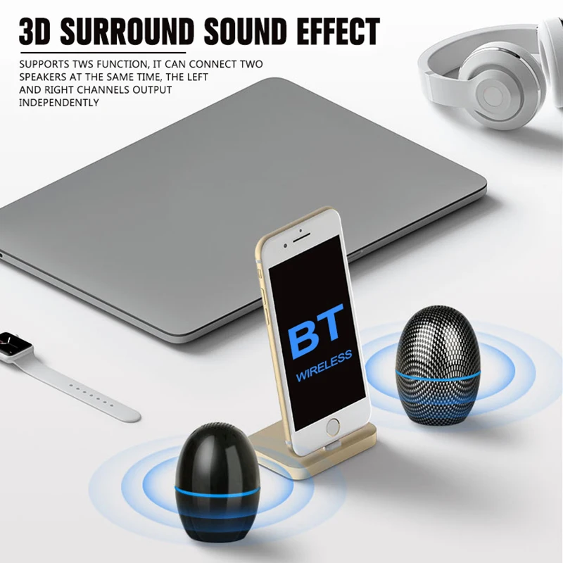 VTIN портативный Bluetooth динамик TWS сабвуфер 3D стерео звук IPX7 водонепроницаемый динамик с карабином Зарядная база caixa de som
