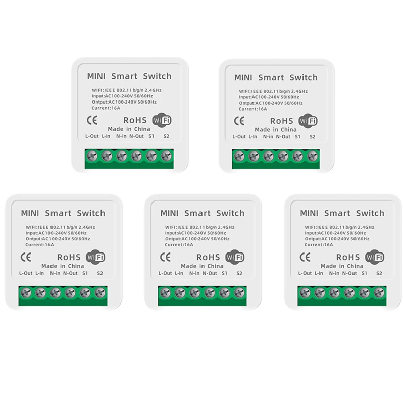 

16A Mini Smart Wifi DIY Switch Supports 2 Way Control, Smart Home Automation Module, Works With Alexa Google Home Smart Life App