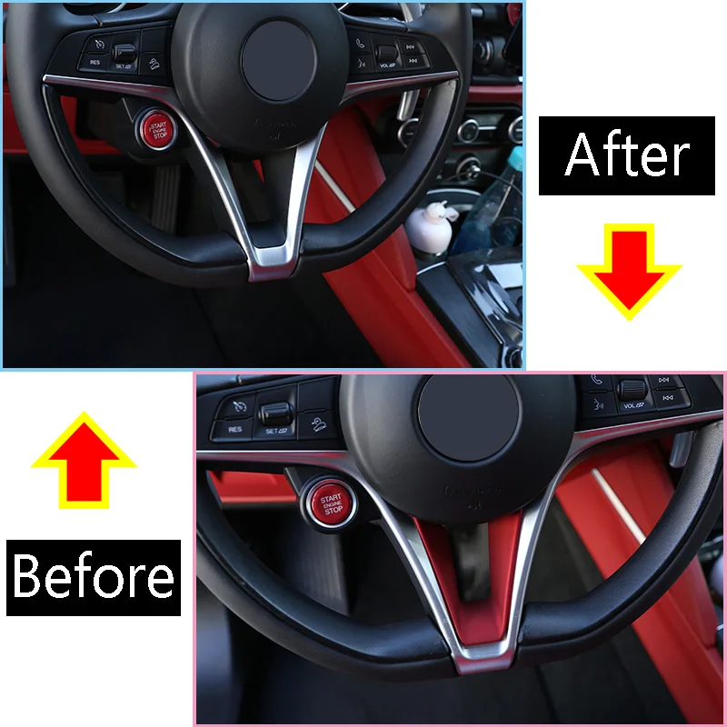 For Alfa Romeo Giulia Stelvio 2017 2018 2019 Car Accessories ABS Steering Wheel U-shaped Frame Trim Interior Modification | Автомобили и