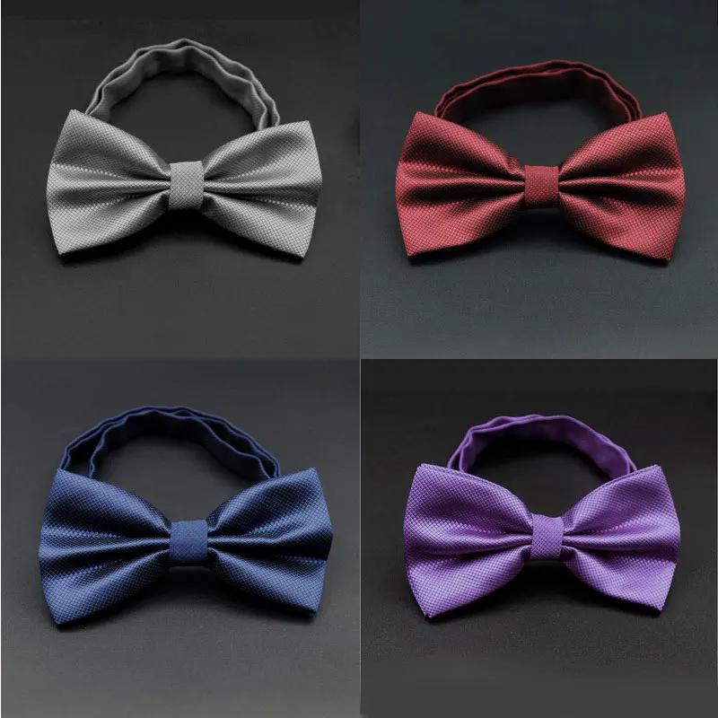 

2020 Fashion Bow Tie Collar Flower Unisex Professional Business Solid Color Handmade Neck Ties Groom Double Layer Flat Bow Ties