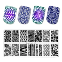 shopants nail stamping plates snake skin alligator flower image natural pattern printing stencil nail art stamp templates