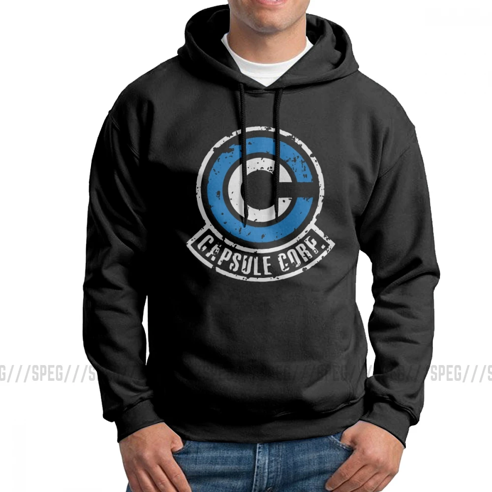 Для мужчин Толстовка чехол Capsule corp игрушечные фигурки из игры Dragon Ball DBZ(“крутые Dynocaps аниме тренажерный зал натуральный хлопок стиль с декоративной молнией толстовки»(«хейтеры»), футболка с капюшоном - Цвет: Черный