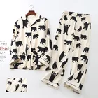 Пижамный комплект Женский из 100% хлопка с начесом, на весну-осень