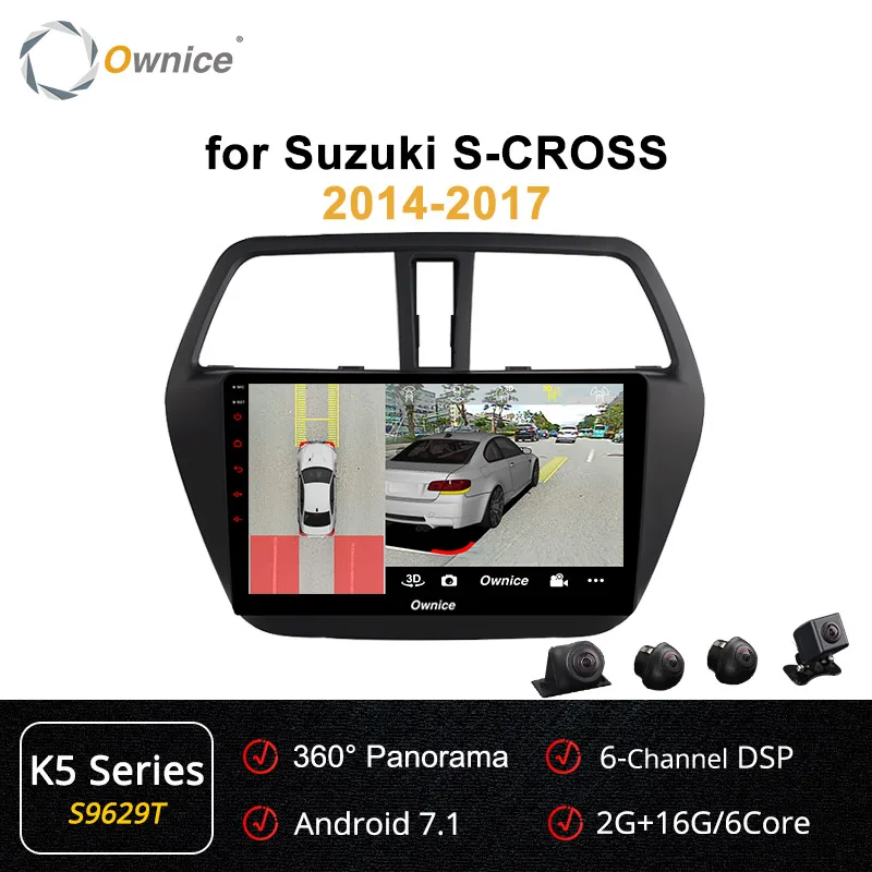 S9629 K5 Series Ownice K3 k5 k6 2DIN Android 9.0 Car Radio Stereo Audio Multimedia Player For Suzuki S-CROSS- 4G LTE DSP 360 Panorama - Color: S9629 K5 Series