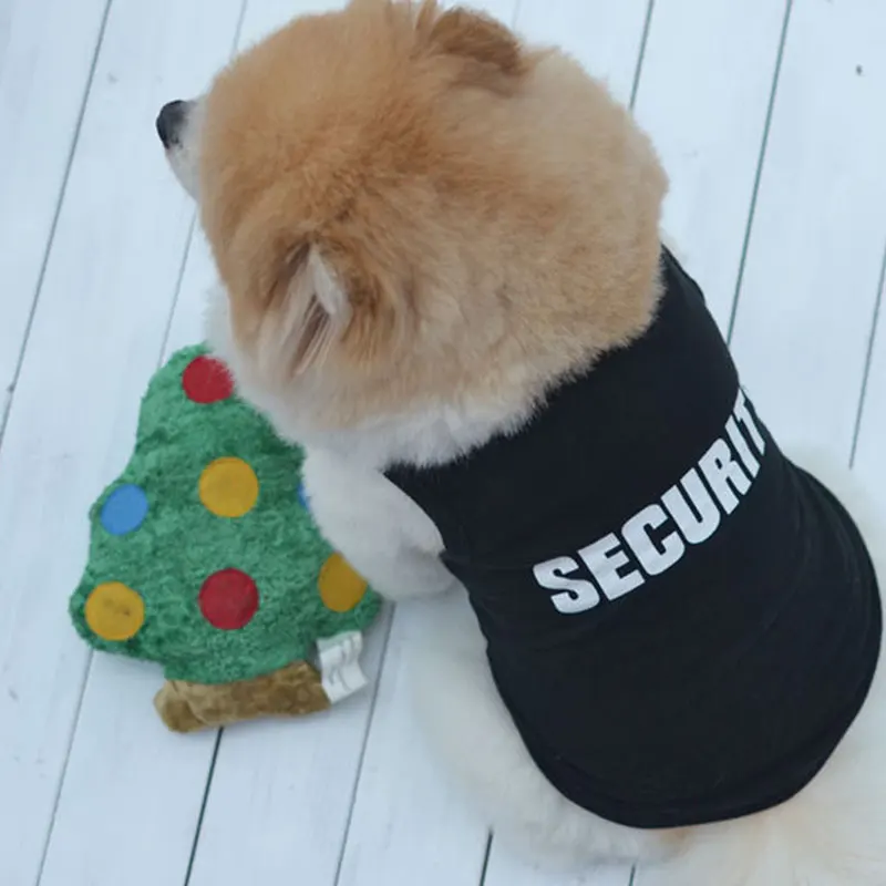 

2020 Cotton Pet Clothes Cool Cat SECURITY Costume for Cats Small Dogs Spring & Summer Puppy Kitty Cat Vest Top T Shirt Clothing