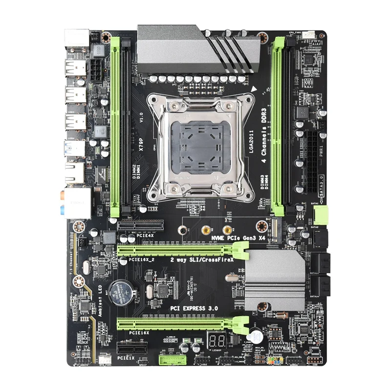 X79P материнская плата LGA2011 ATX USB3.0 Sata3 Pci-E NVME M.2 Ssd Поддержка REG ECC памяти и процессор Xeon