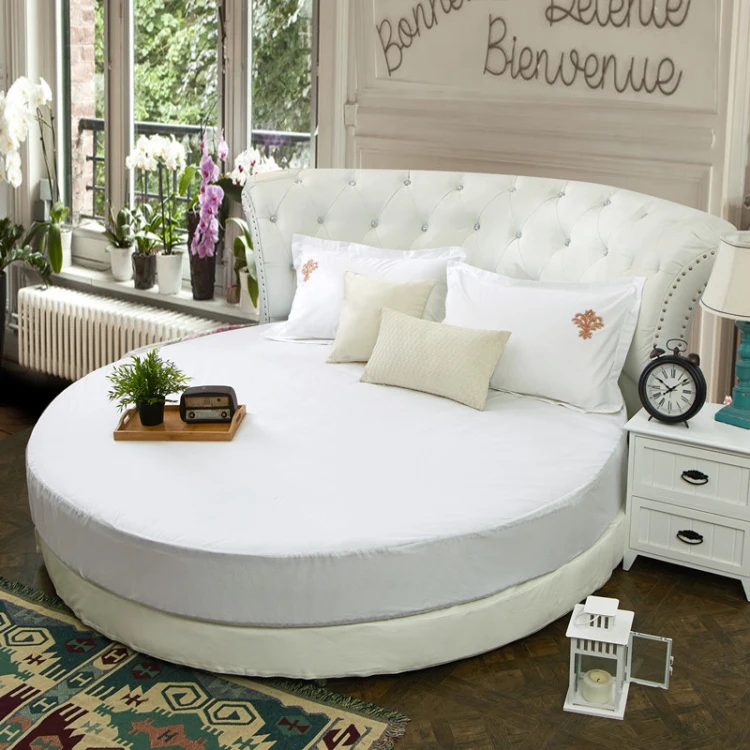 100% хлопковая круглая простыня для кровати однотонные круглые покрывала дома