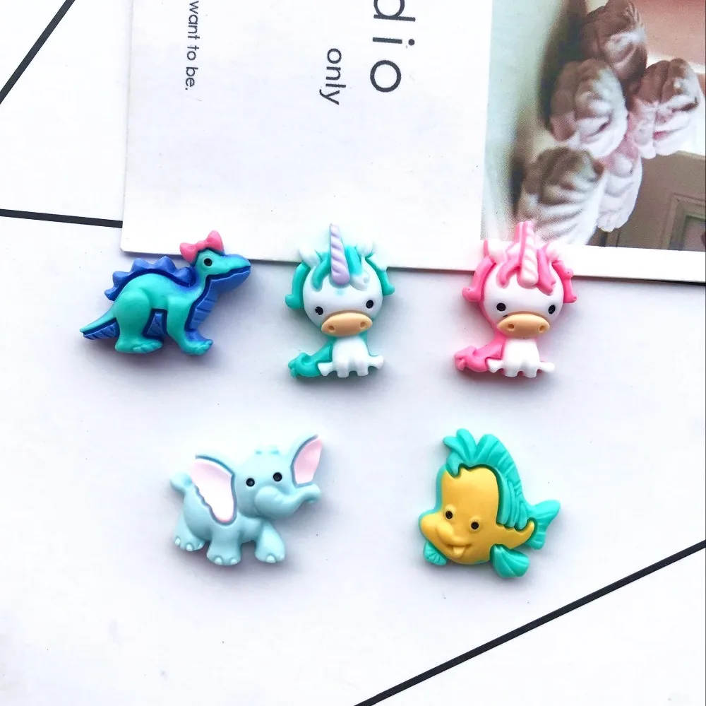 Плоский backe Смола kawaii динозавр Единорог Diy украшение для мобильного телефона Аксессуары для детских волос аксессуары