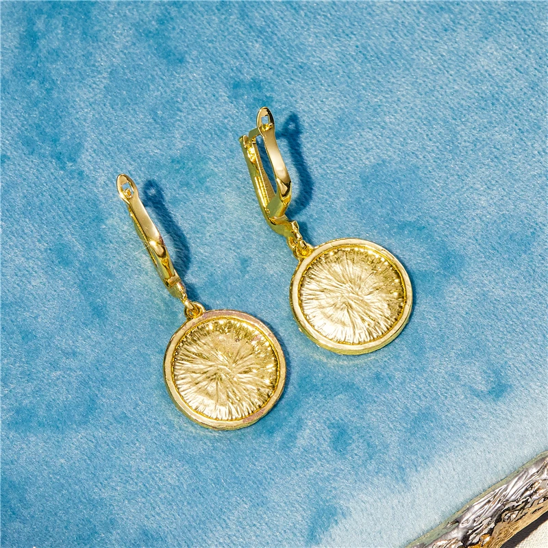 

Fashion classic exquisite simple popular light luxury gold bottom women flower pattern earrings holiday gift jewelry wholesale