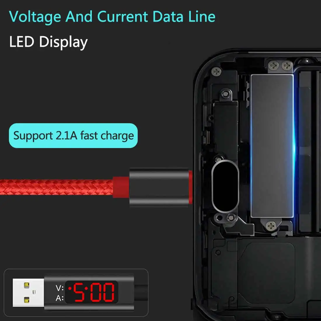 USB Type C напряжение переменного тока метр тестер дисплей нейлоновый плетеный