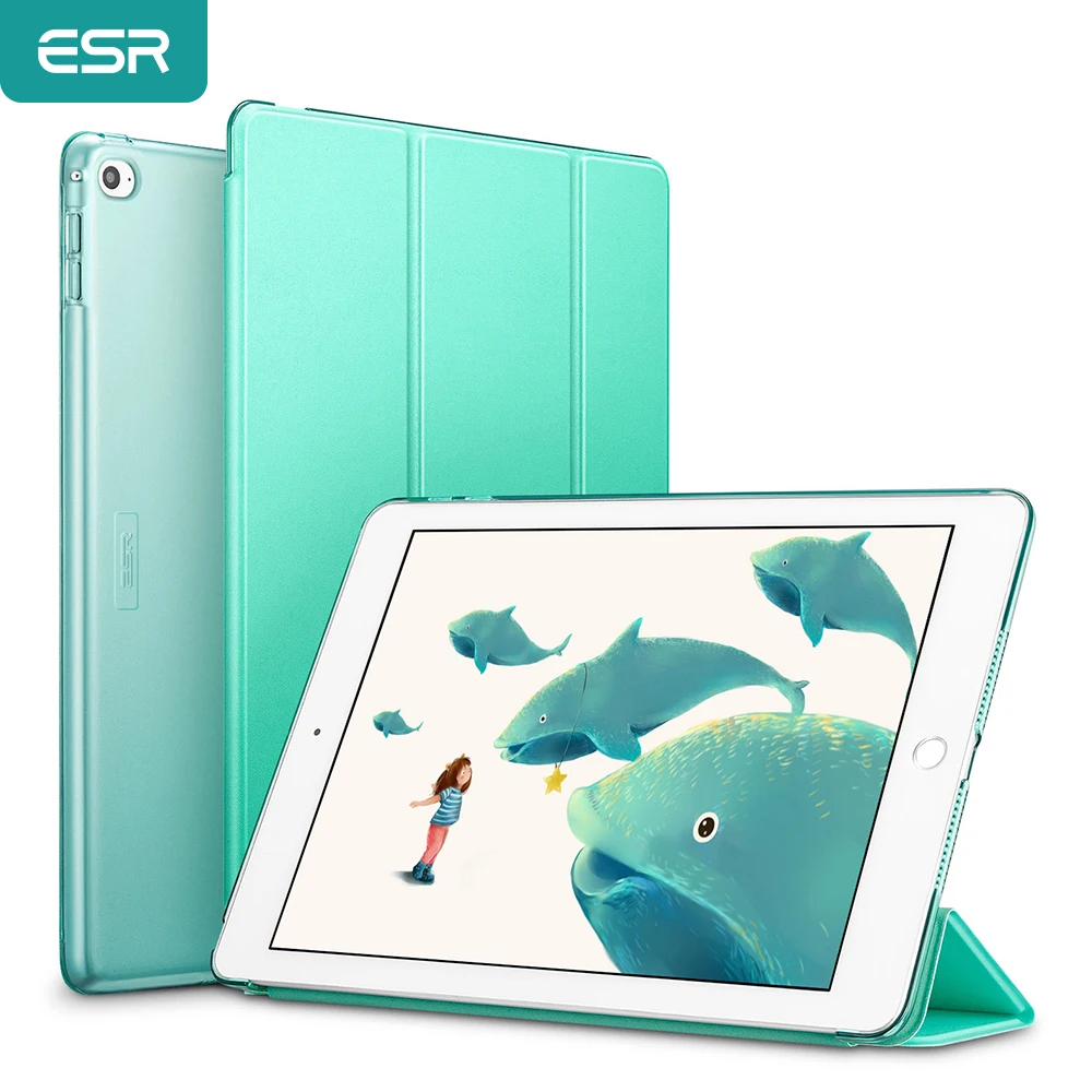 

ESR iPad Cover for iPad Air 2 Synthetic Translucent Frosted Back Magnetic Smart Cover Auto Sleep/Wake Case for A1566 A1567