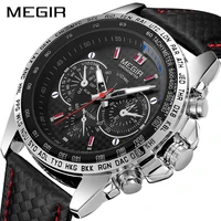 megir mens watches top brand luxury quartz watch men small dial decoration fashion luminous army waterproof men wristwatch 1010g