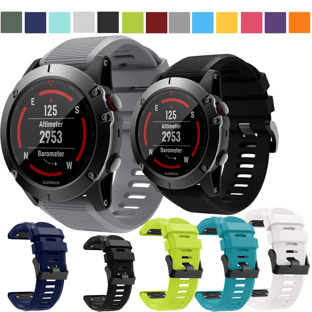 

26mm Silicone Sport Silicone Watchband Strap for Garmin Fenix 5X plus 6X Pro 3 3HR Watch Easyfit Wrist Band accessory bracelet