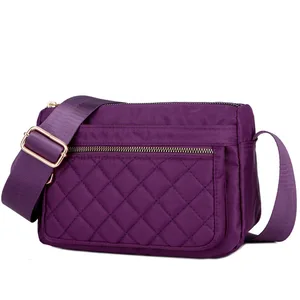 Женская сумка через плечо, однотонная летняя сумка-мессенджер из нейлона