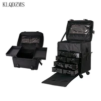 klqdzms high quality oxford cloth cosmetic bag ladies suitcase on wheels large capacity manicurist trolley cosmetic case