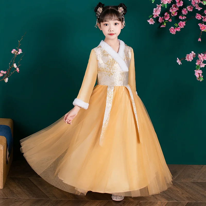 

Autumn And Winter Girls' Hanfu Dress Ancient Style Super Immortal Stage Performance Costume Chinese Style Party Clothing