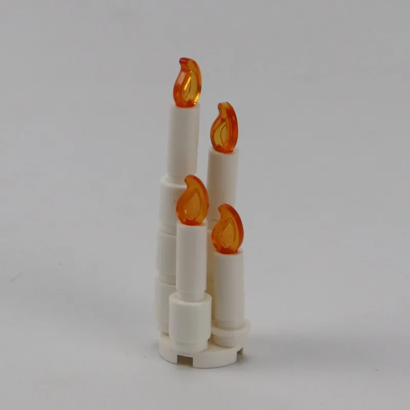 Кубики MOC блоки Белый Подсвечник свеча пламя модель экшн-фигурки подарки игрушки