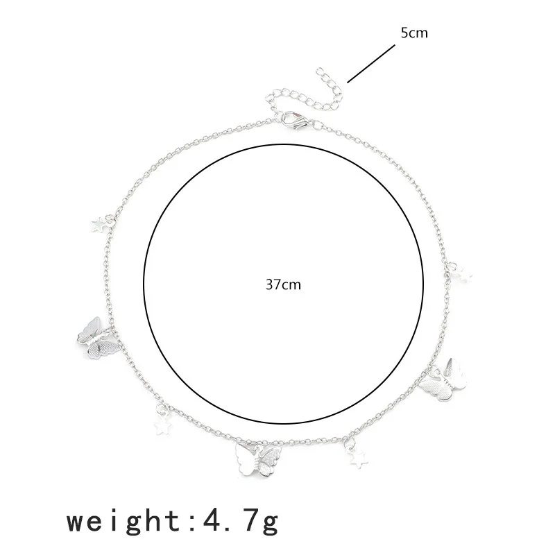 Колье-чокер с милыми бабочками для женщин Золотая цепочка Массивный воротник