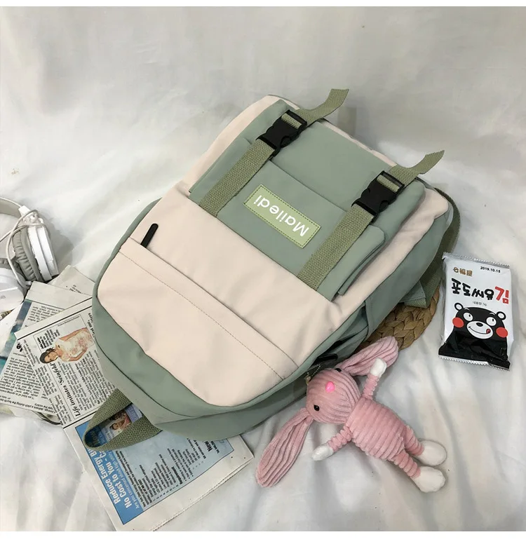 Экологичный Зеленый Нейлоновый Рюкзак на молнии с мультипликационным рисунком